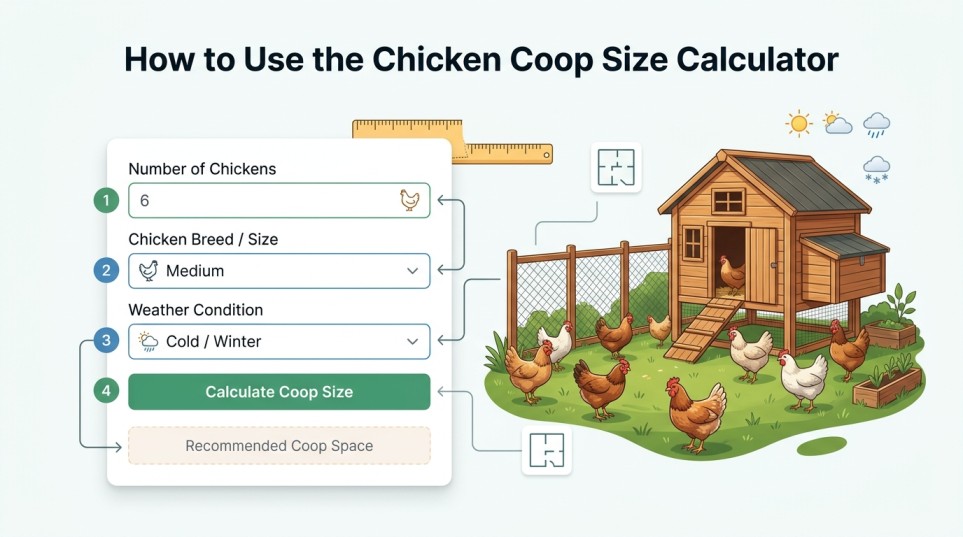 How to Use the Chicken Coop Size Calculator step by step guide