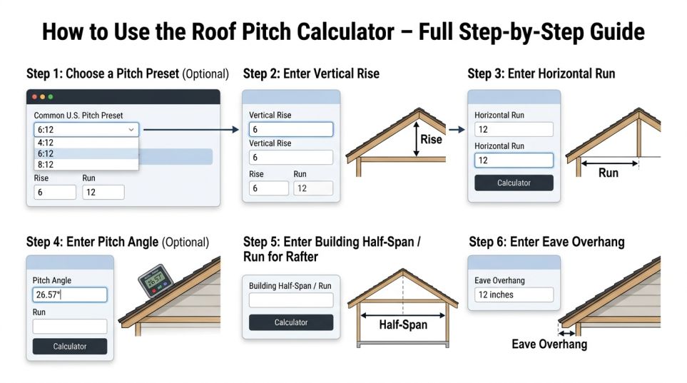 How to Use the Roof Pitch Calculator complete guide step by step