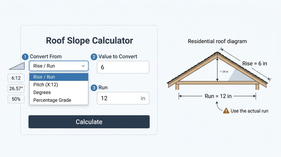 How to Use the Roof Slope Calculator full guide step by step